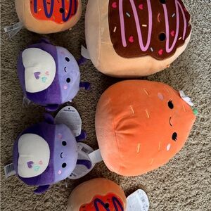 Squishmallows Plush Toy Set - Purple, Orange, and Brown